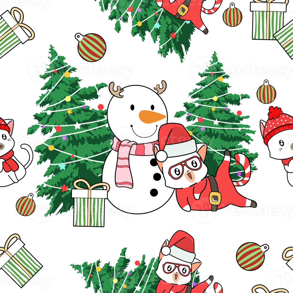 Christmas animal cartoon pattern png