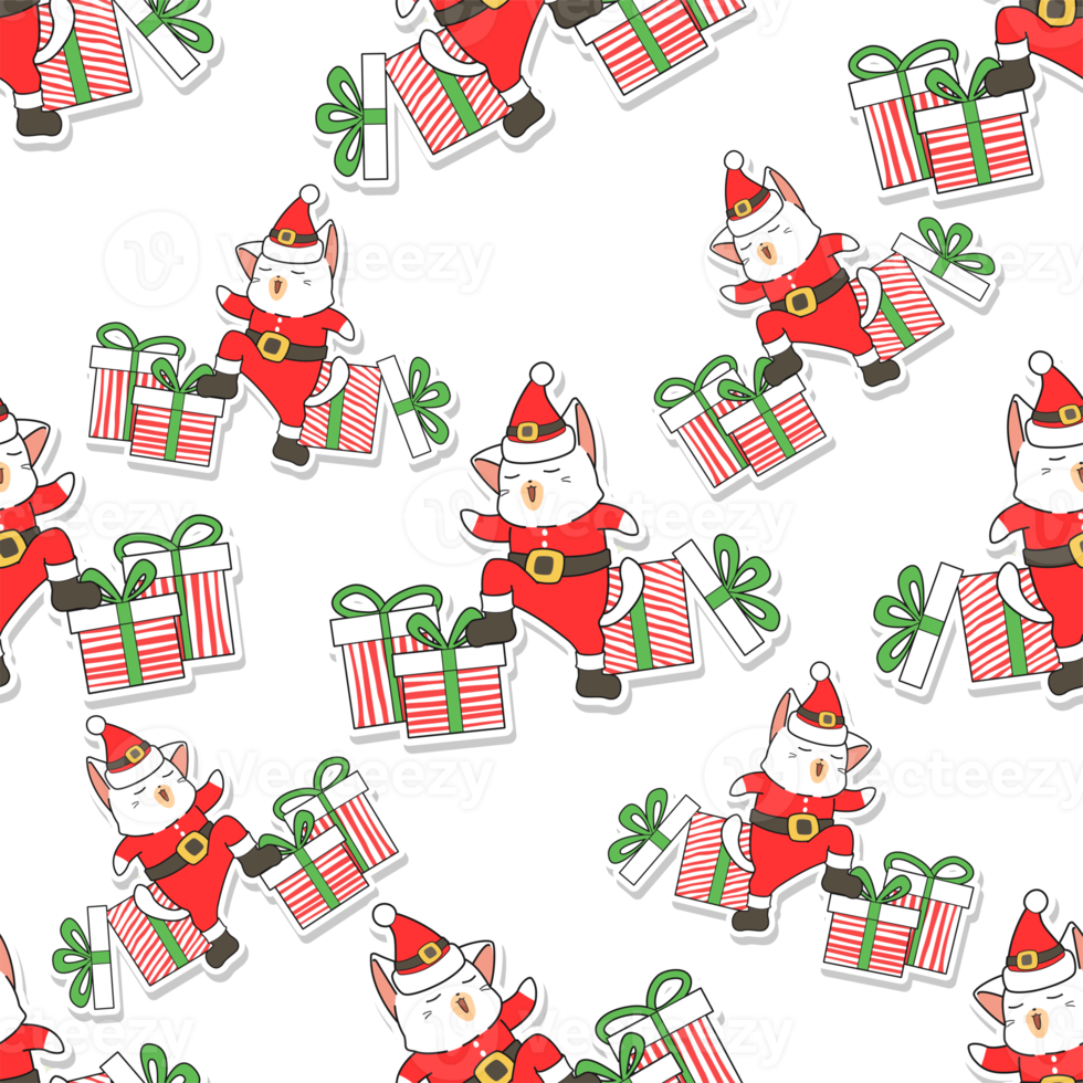 Christmas animal cartoon pattern png