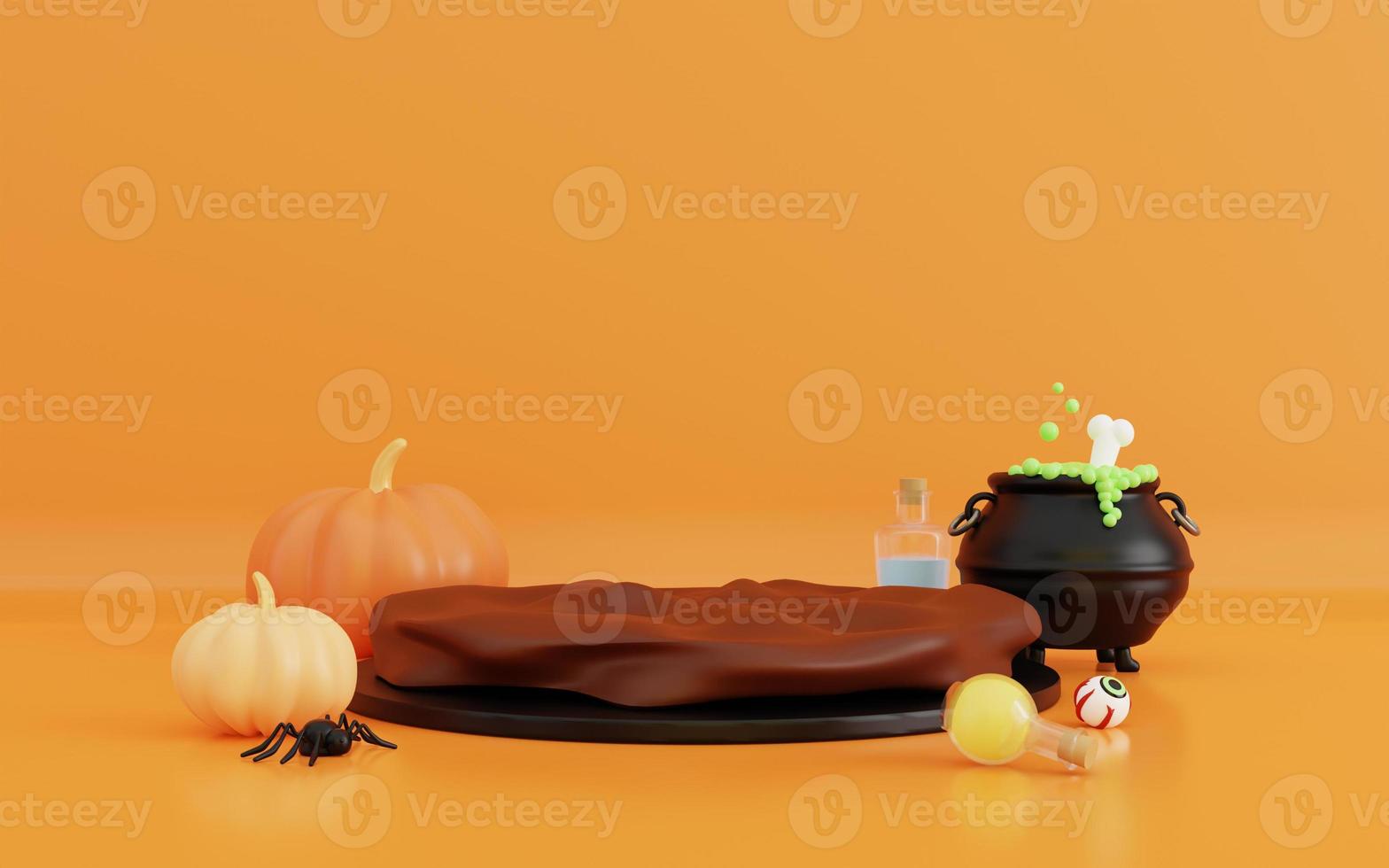 3d illustration of halloween with podium display product photo