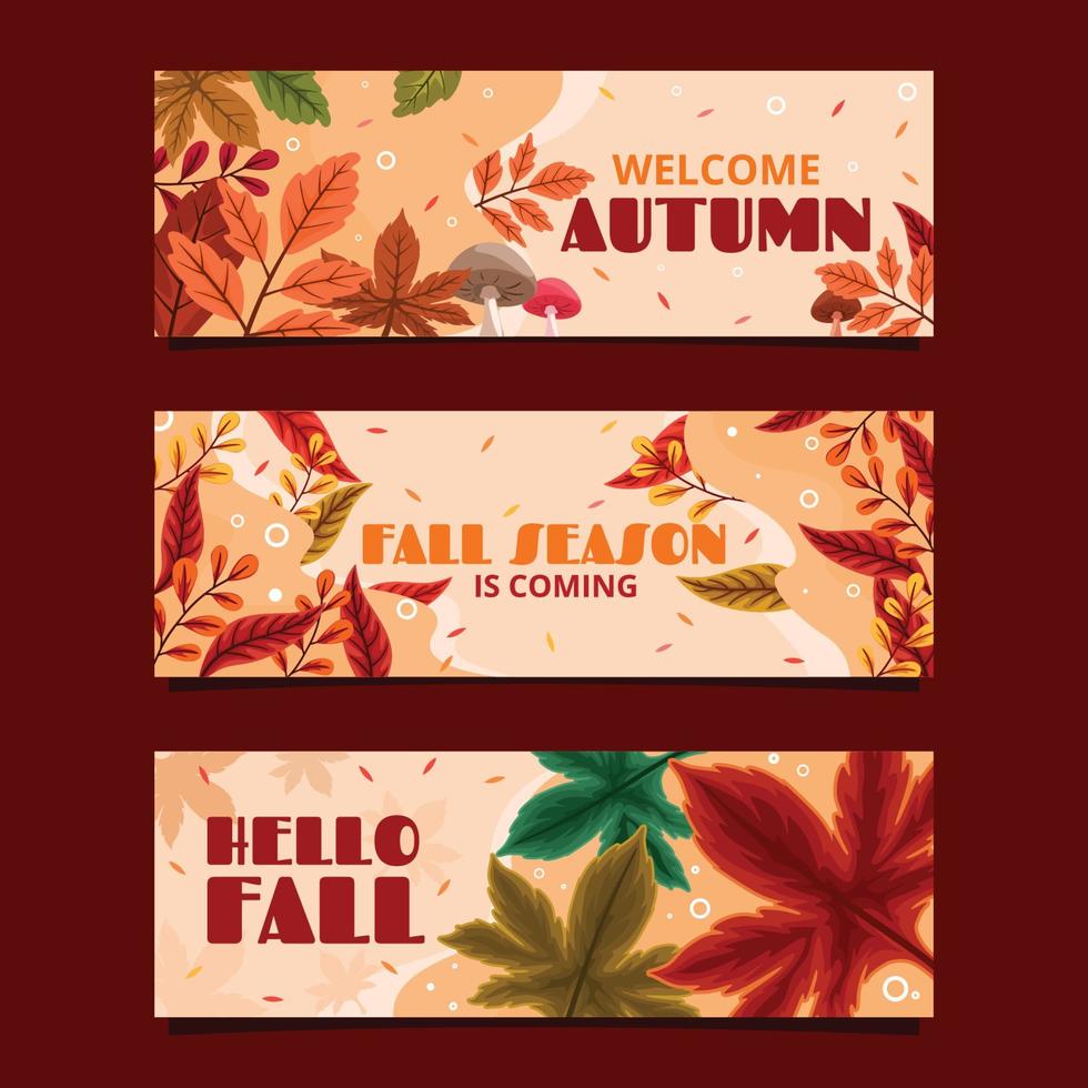 Fall Floral Banner Template vector