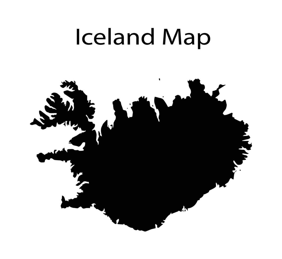 Iceland Map Silhouette Vector Illustration in White Background