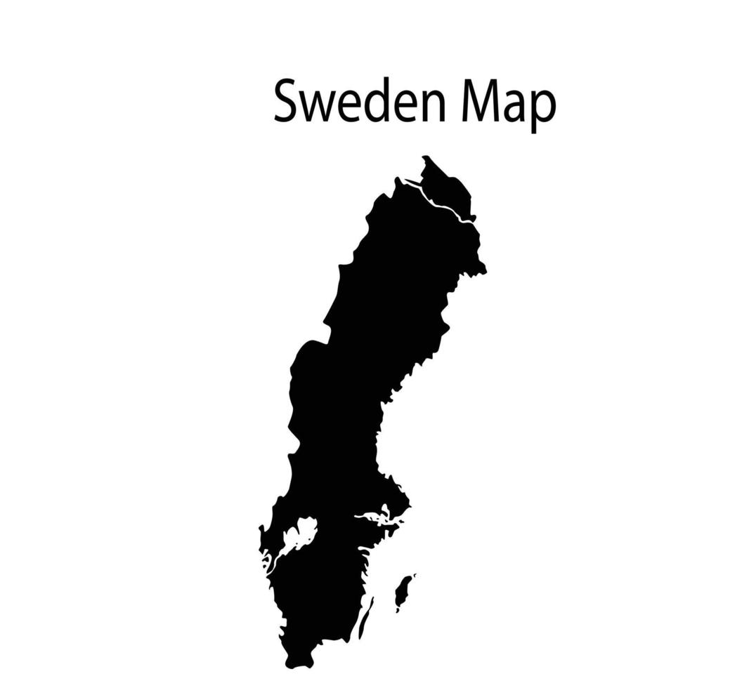 Sweden Map Silhouette Vector Illustration in White Background