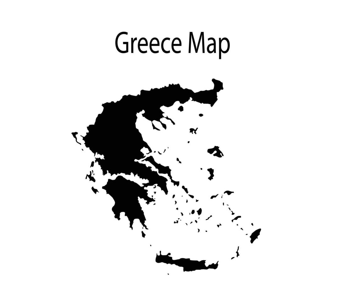 Greece Map Silhouette Vector Illustration in White Background