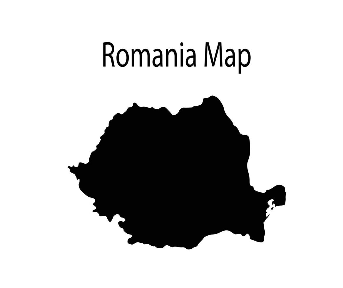 Romania Map Silhouette Vector Illustration in White Background