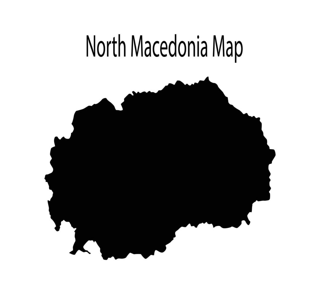 North Macedonia Map Silhouette Vector Illustration in White Background