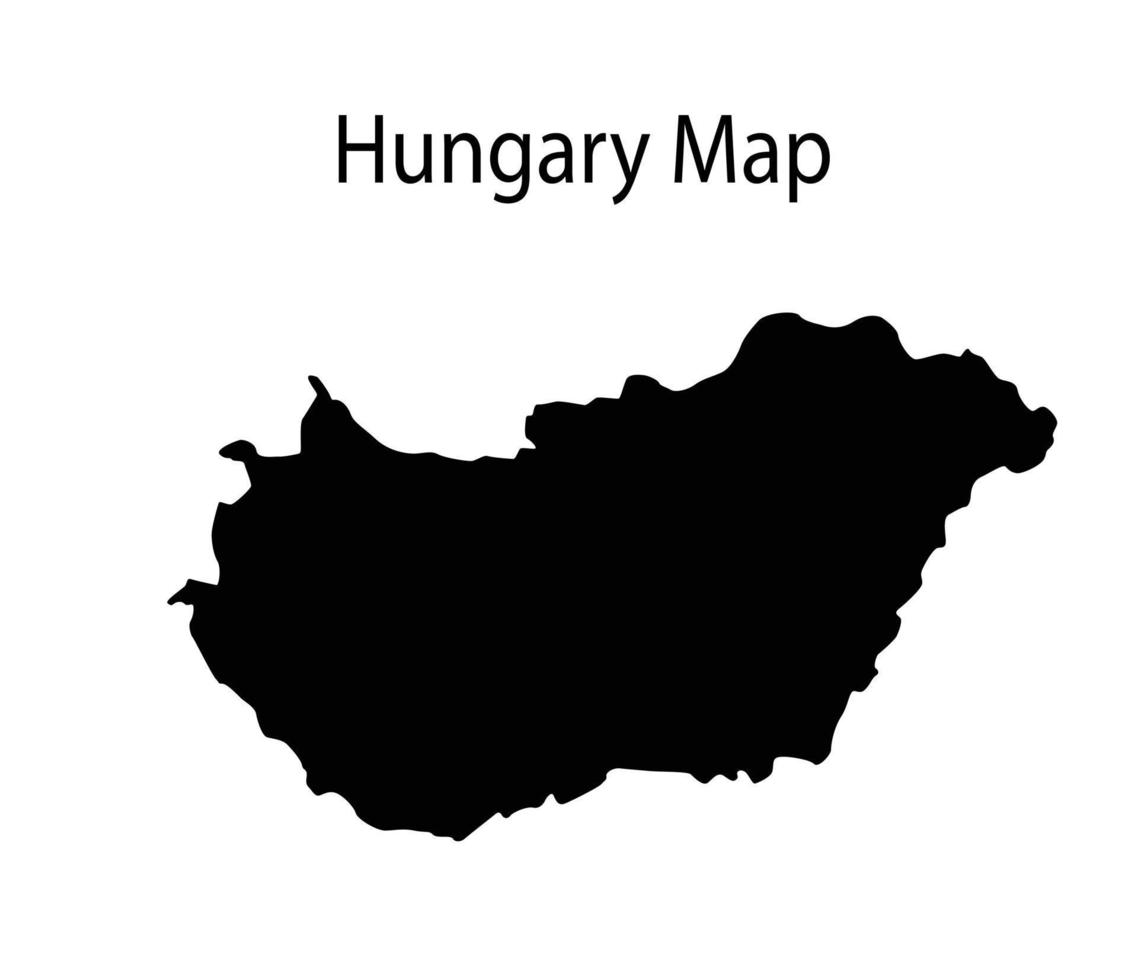 Hungary Map Silhouette Vector Illustration in White Background