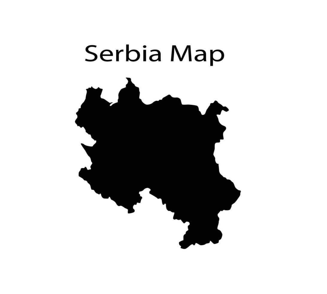 Serbia Map Silhouette Vector Illustration in White Background