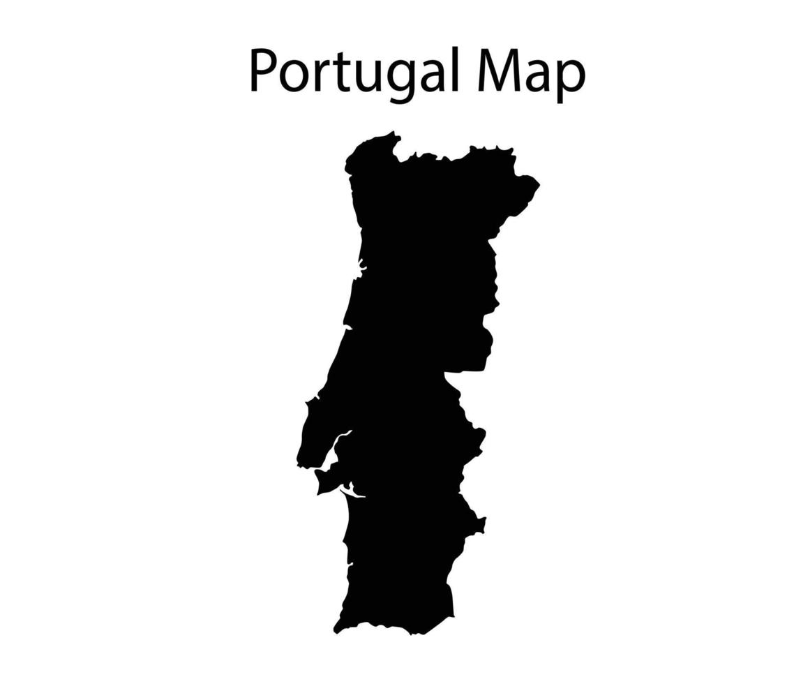 portugal mapa silueta vector ilustración en fondo blanco