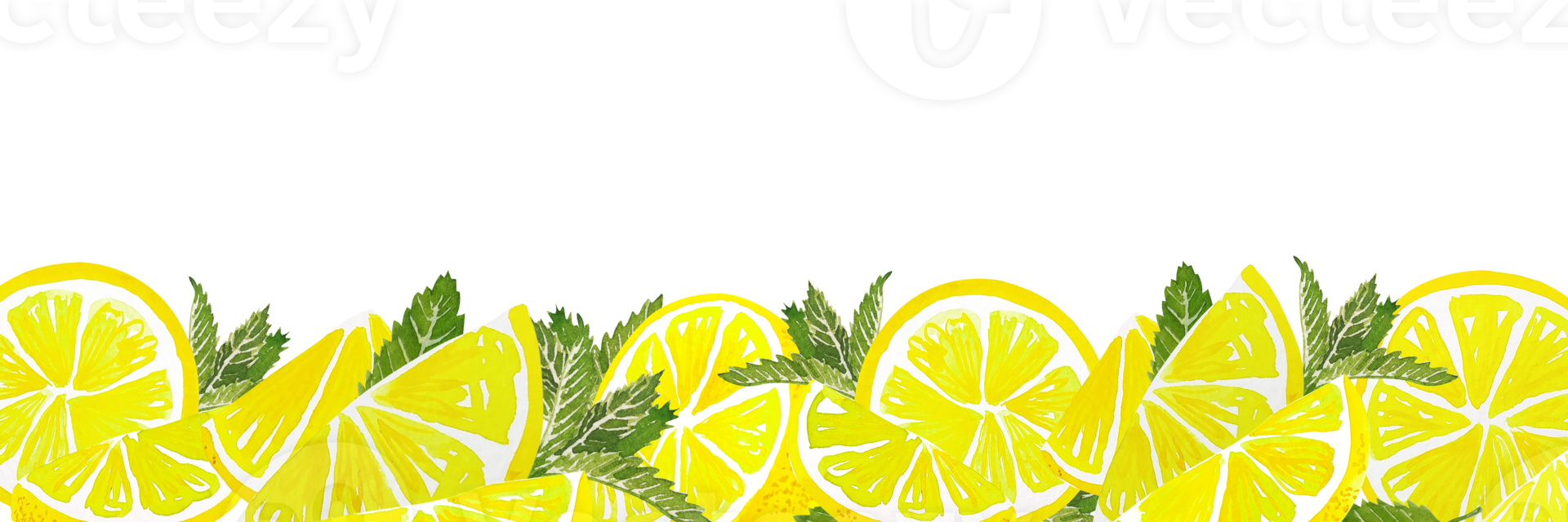 Watercolor citrus lemon slice png