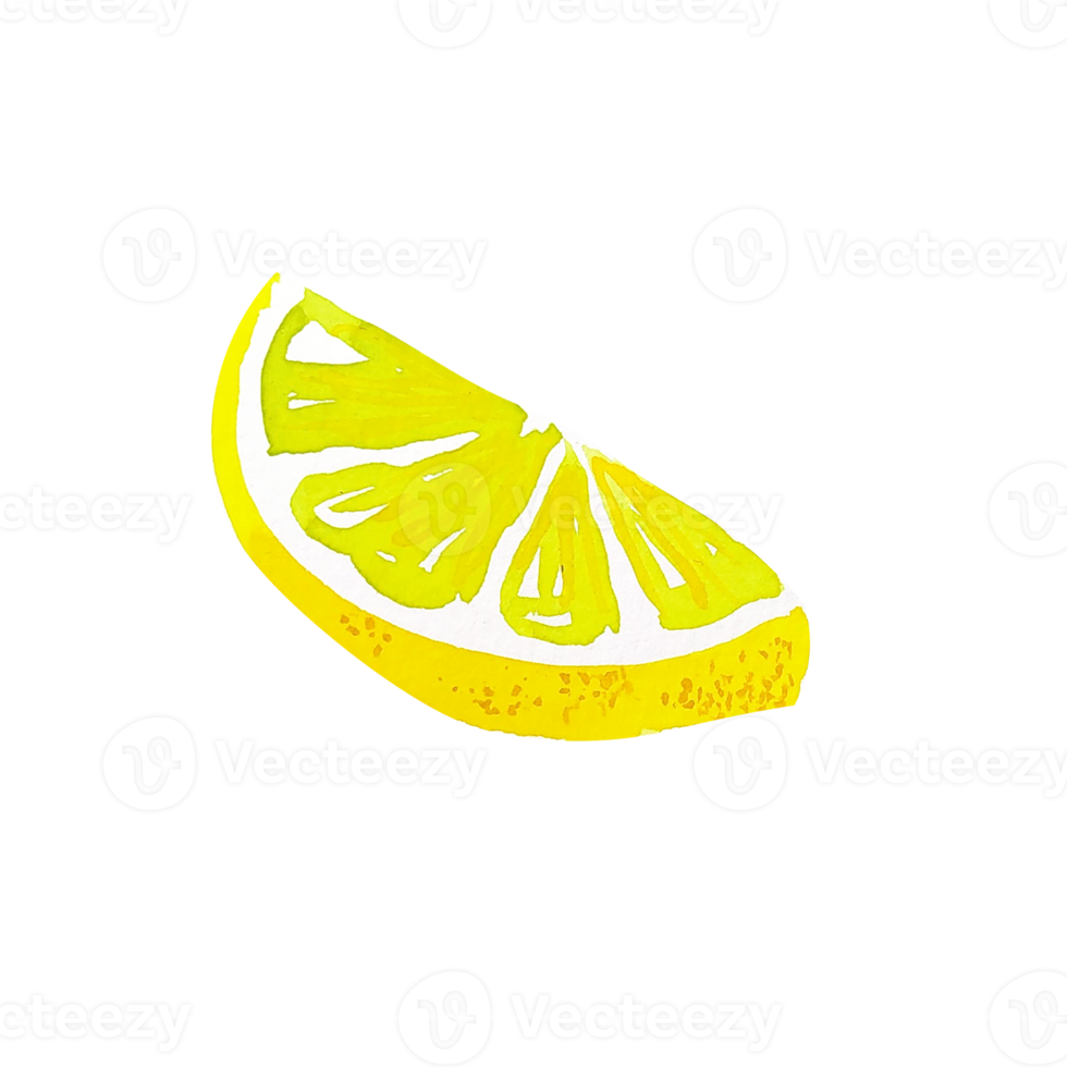 vattenfärg citrus- citron- skiva png