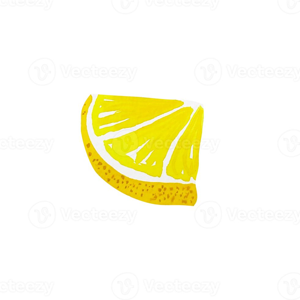 Watercolor citrus lemon slice png