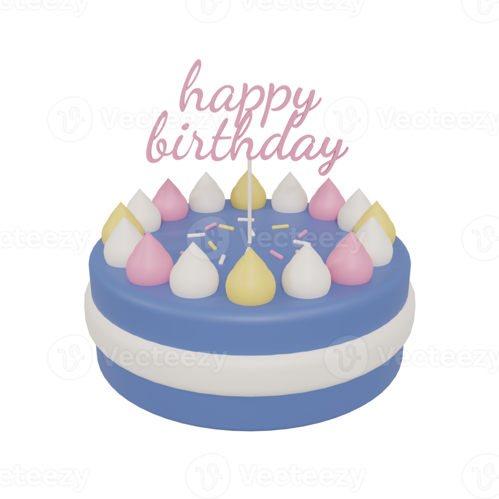 Birthday Cake 3D Icon Illustration png