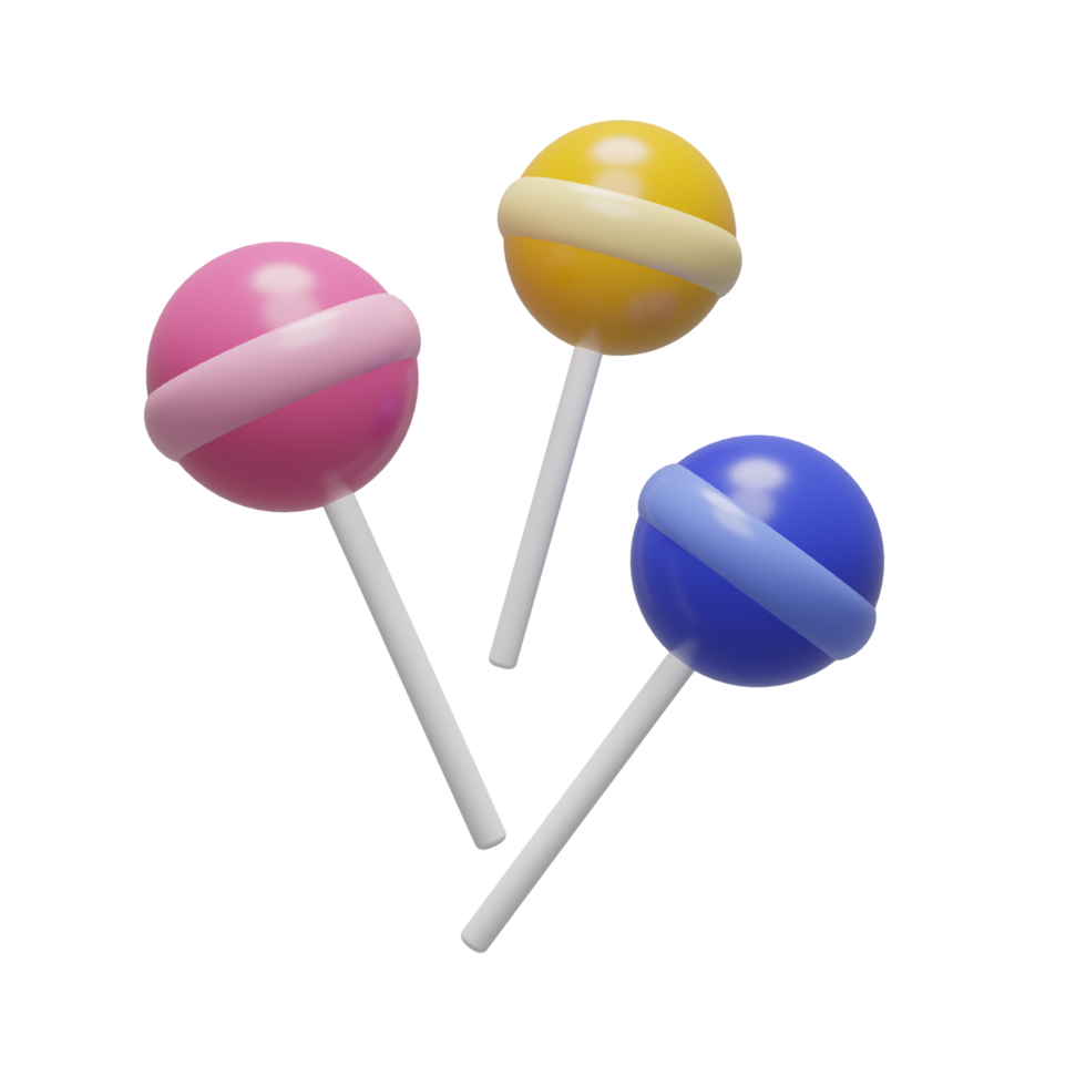 illustration d'icône 3d de bonbons colorés png
