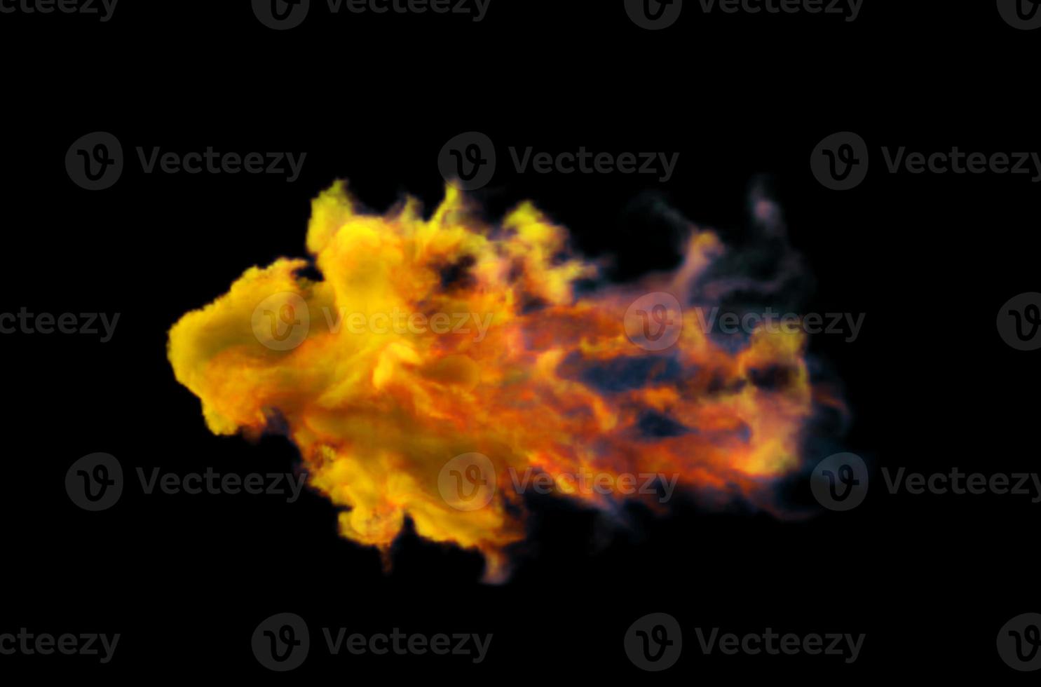 Colorful Smoke Design on Black Background. Close-up. 3d illustration. photo