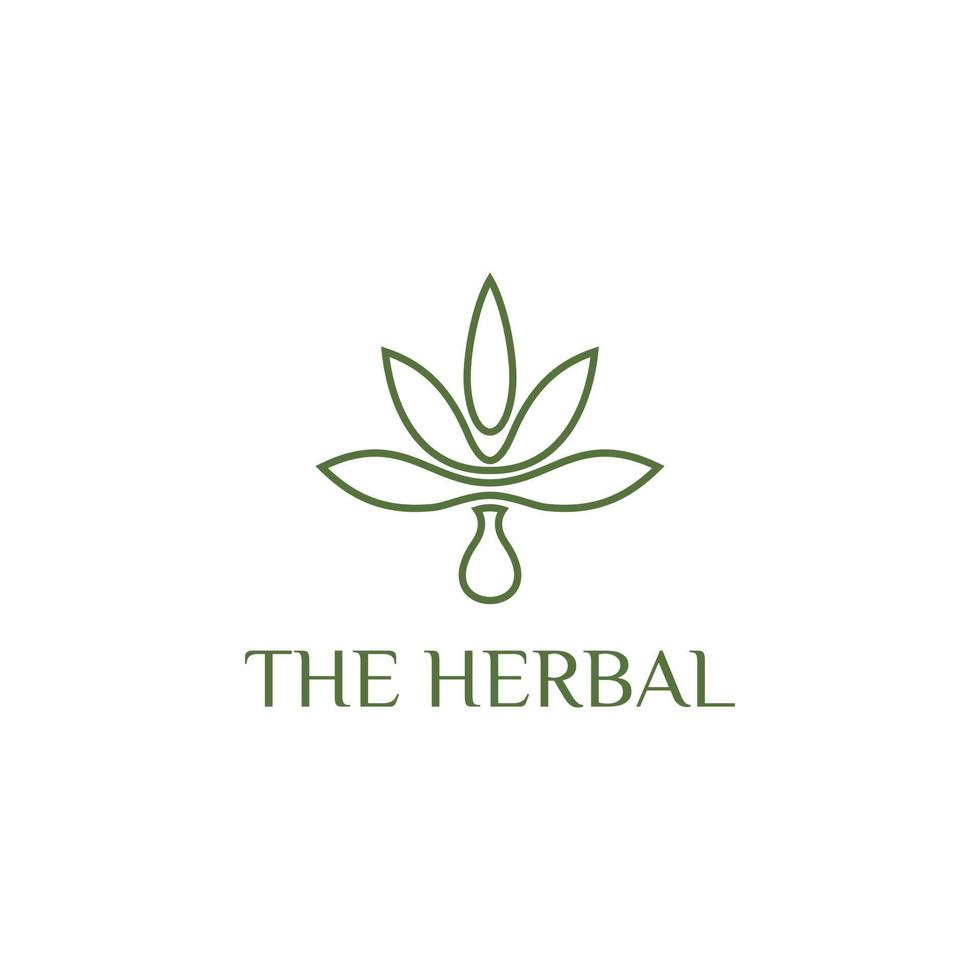 Cannabis Herbal Leaf Logo Design vector
