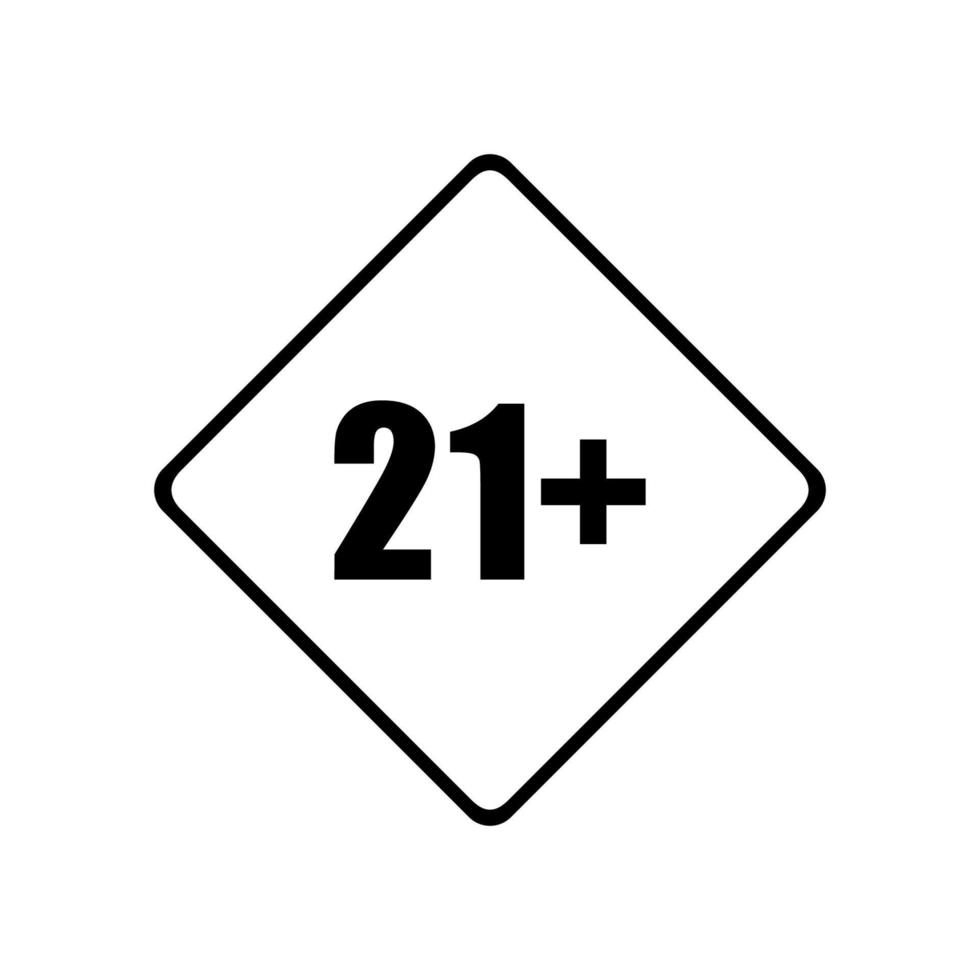 Icon Symbol for Eighteen Plus Age and Twenty One Plus Age. Vector Illustration