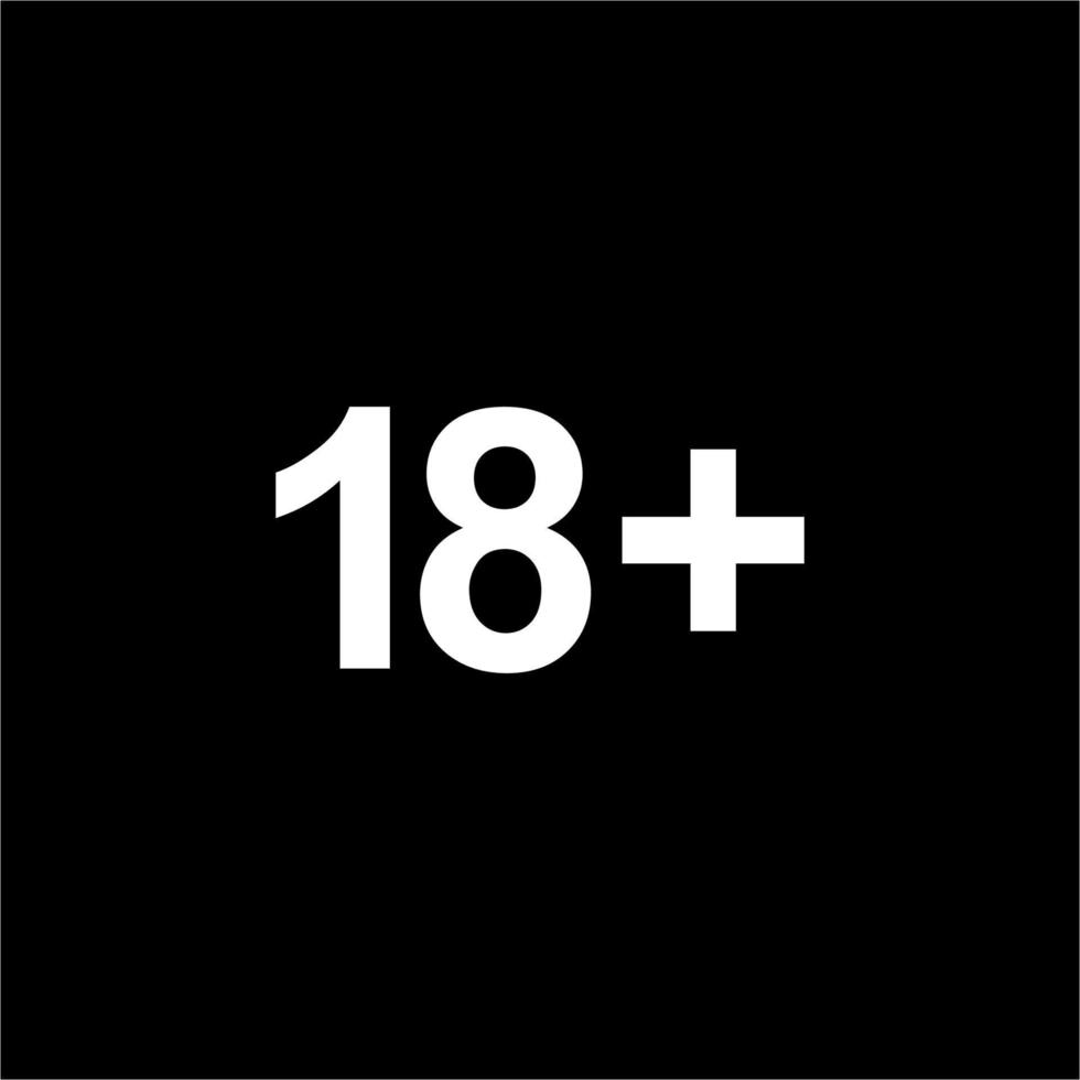 Icon Symbol for Eighteen Plus Age and Twenty One Plus Age. Vector Illustration