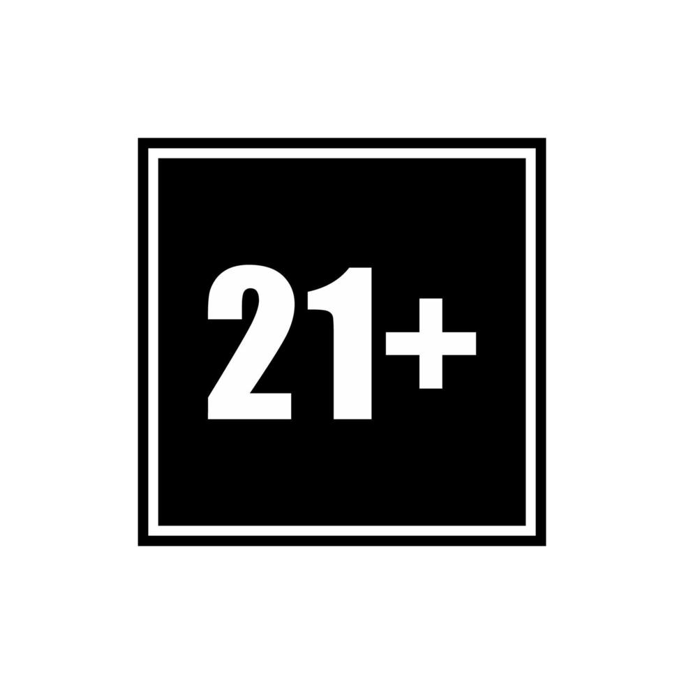 Icon Symbol for Eighteen Plus Age and Twenty One Plus Age. Vector Illustration