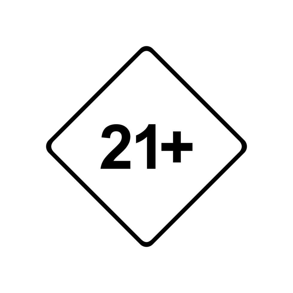 Icon Symbol for Eighteen Plus Age and Twenty One Plus Age. Vector Illustration