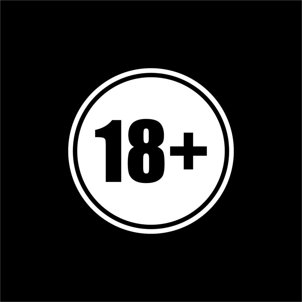 Icon Symbol for Eighteen Plus Age and Twenty One Plus Age. Vector Illustration