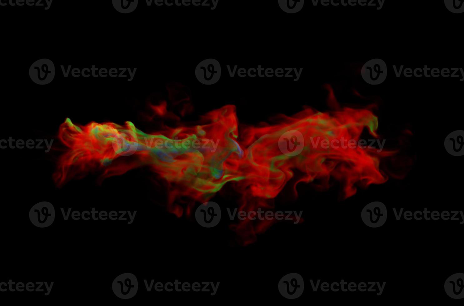 Colorful Smoke Design on Black Background. Close-up. 3d illustration. photo