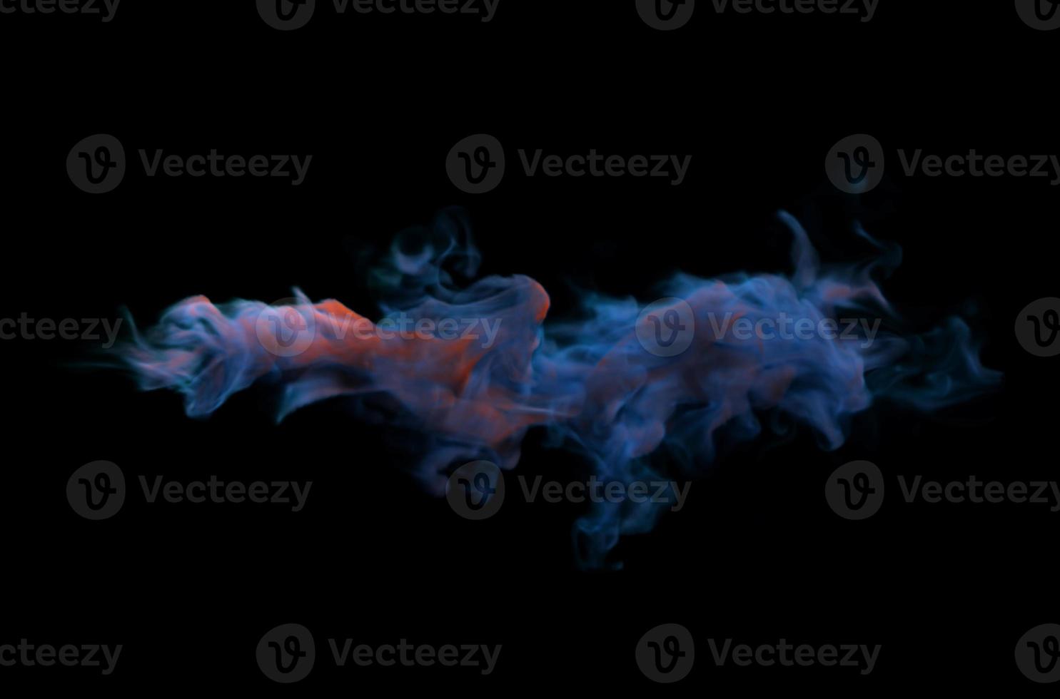 Colorful Smoke Design on Black Background. Close-up. 3d illustration. photo