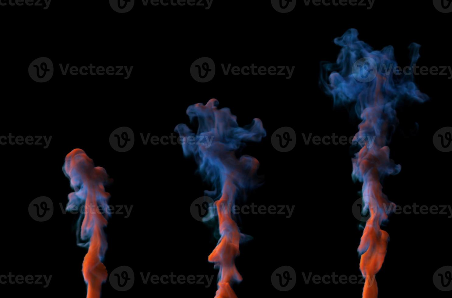 Colorful Smoke Design on Black Background. Close-up. 3d illustration. photo