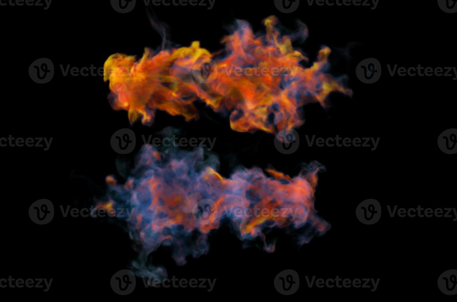 Colorful Smoke Design on Black Background. Close-up. 3d illustration. photo