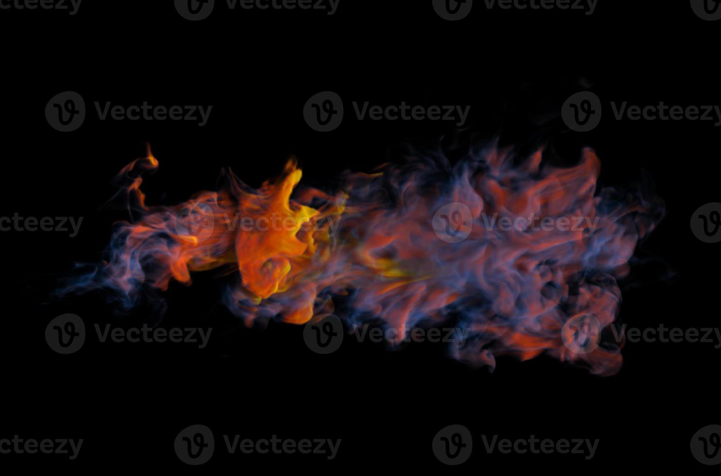 Colorful Smoke Design on Black Background. Close-up. 3d illustration. photo