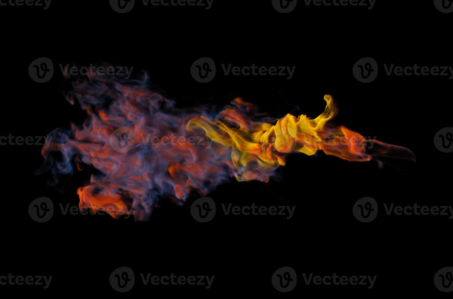 Colorful Smoke Design on Black Background. Close-up. 3d illustration. photo