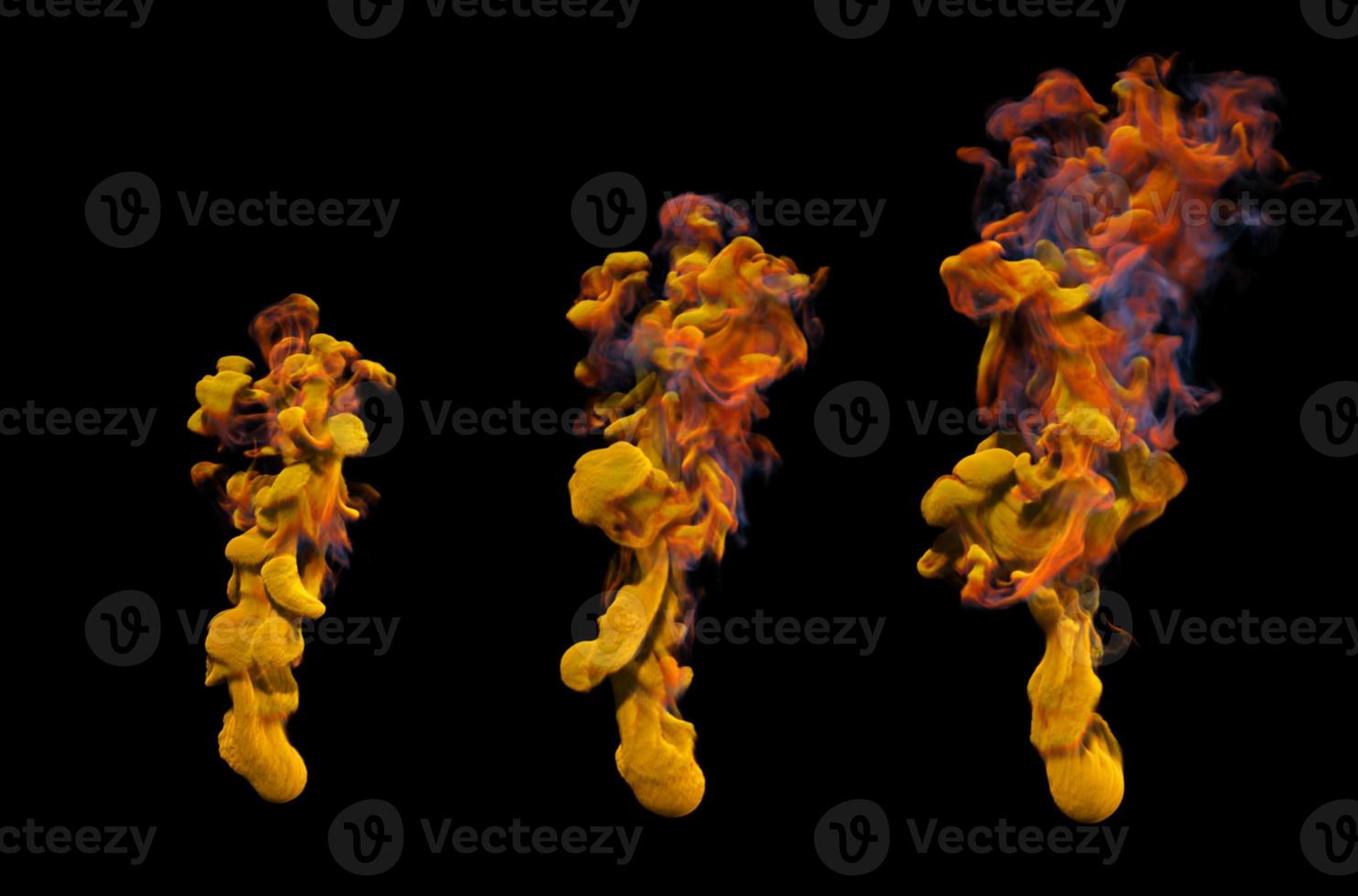 Colorful Smoke Design on Black Background. Close-up. 3d illustration. photo