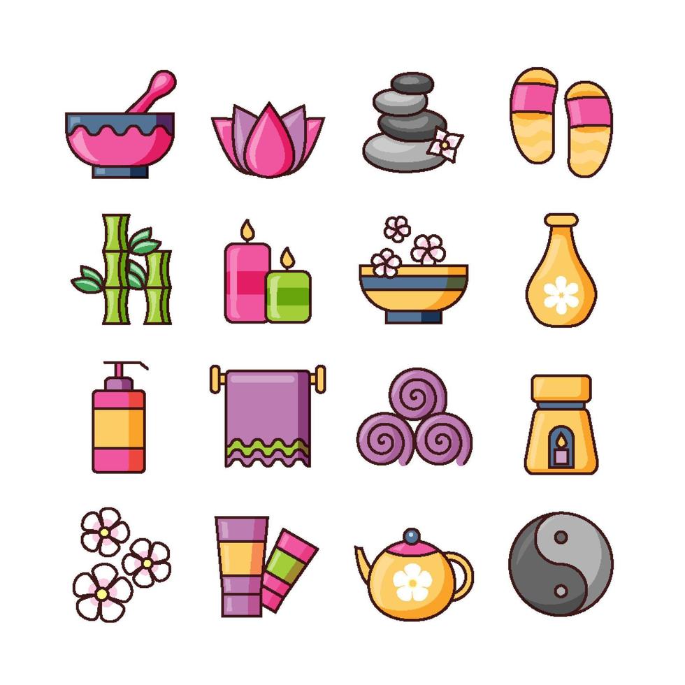 Yoga and Spa Icon Set vector