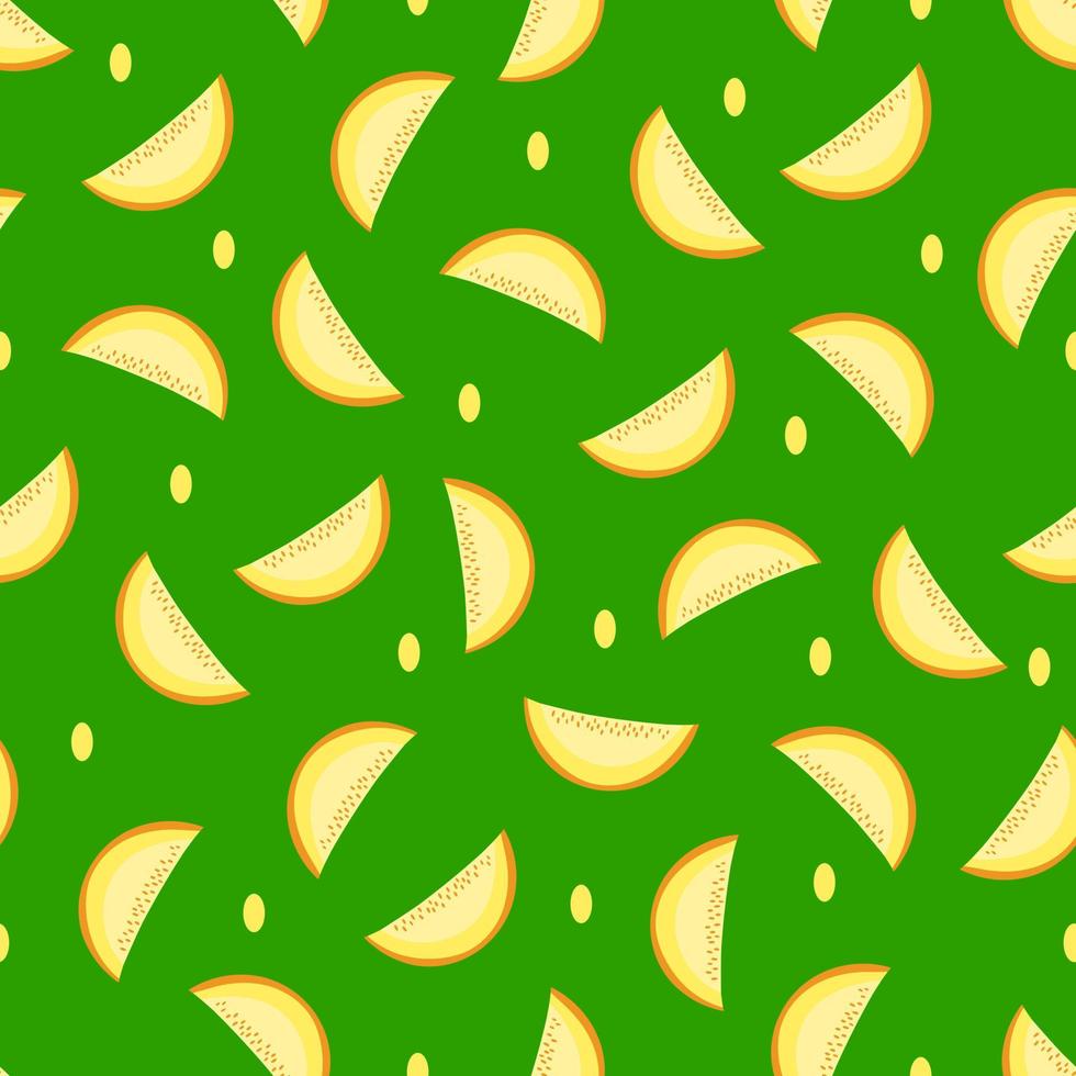 Seamless pattern with melon . Vector illustration.