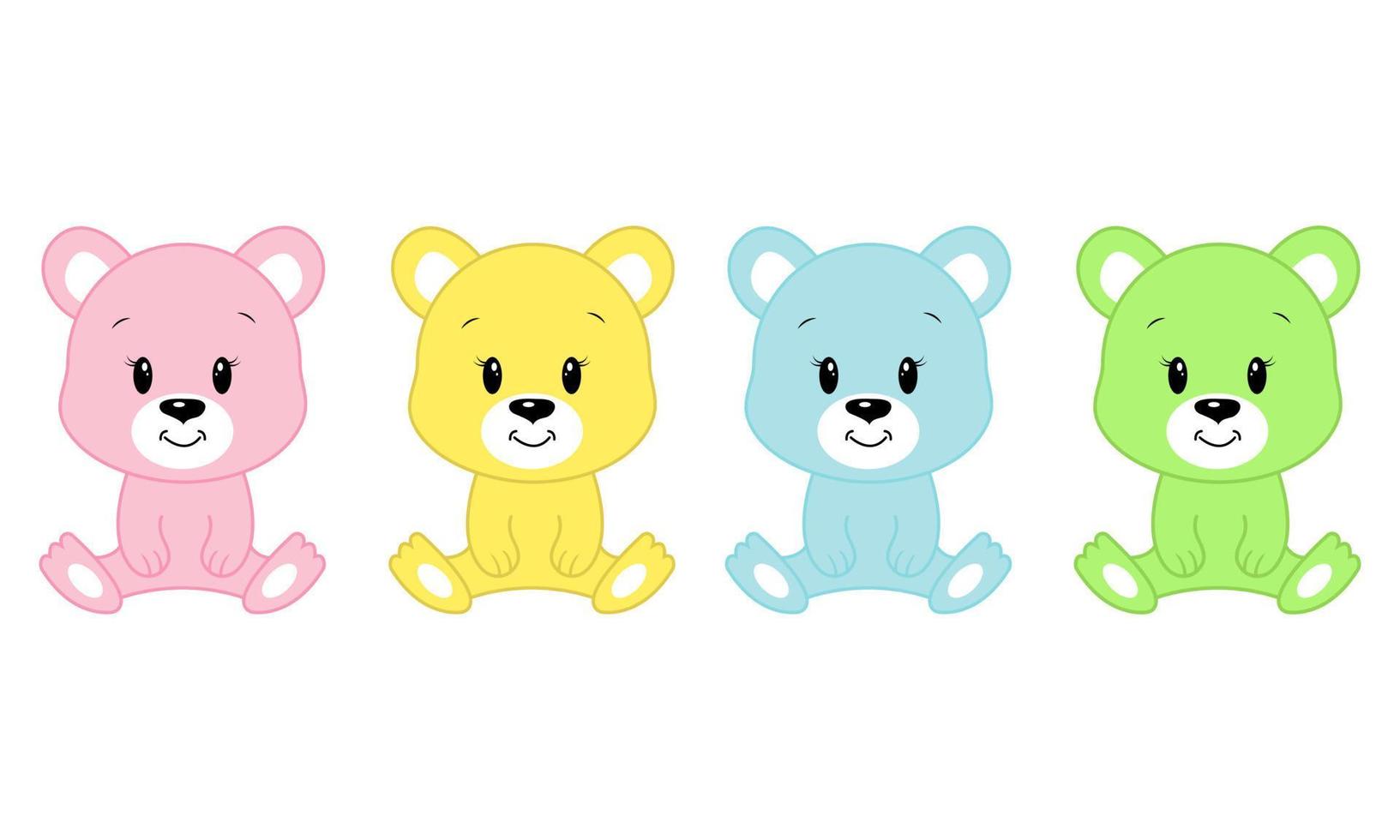Cute cartoon bear. Vector illustration.