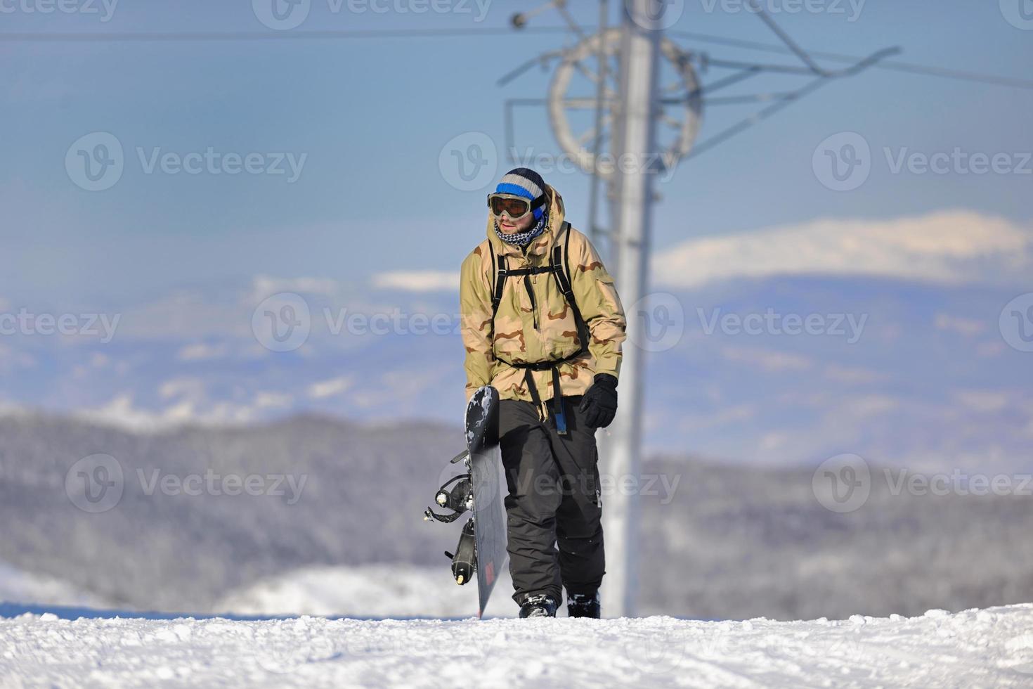 Skier on mountain photo