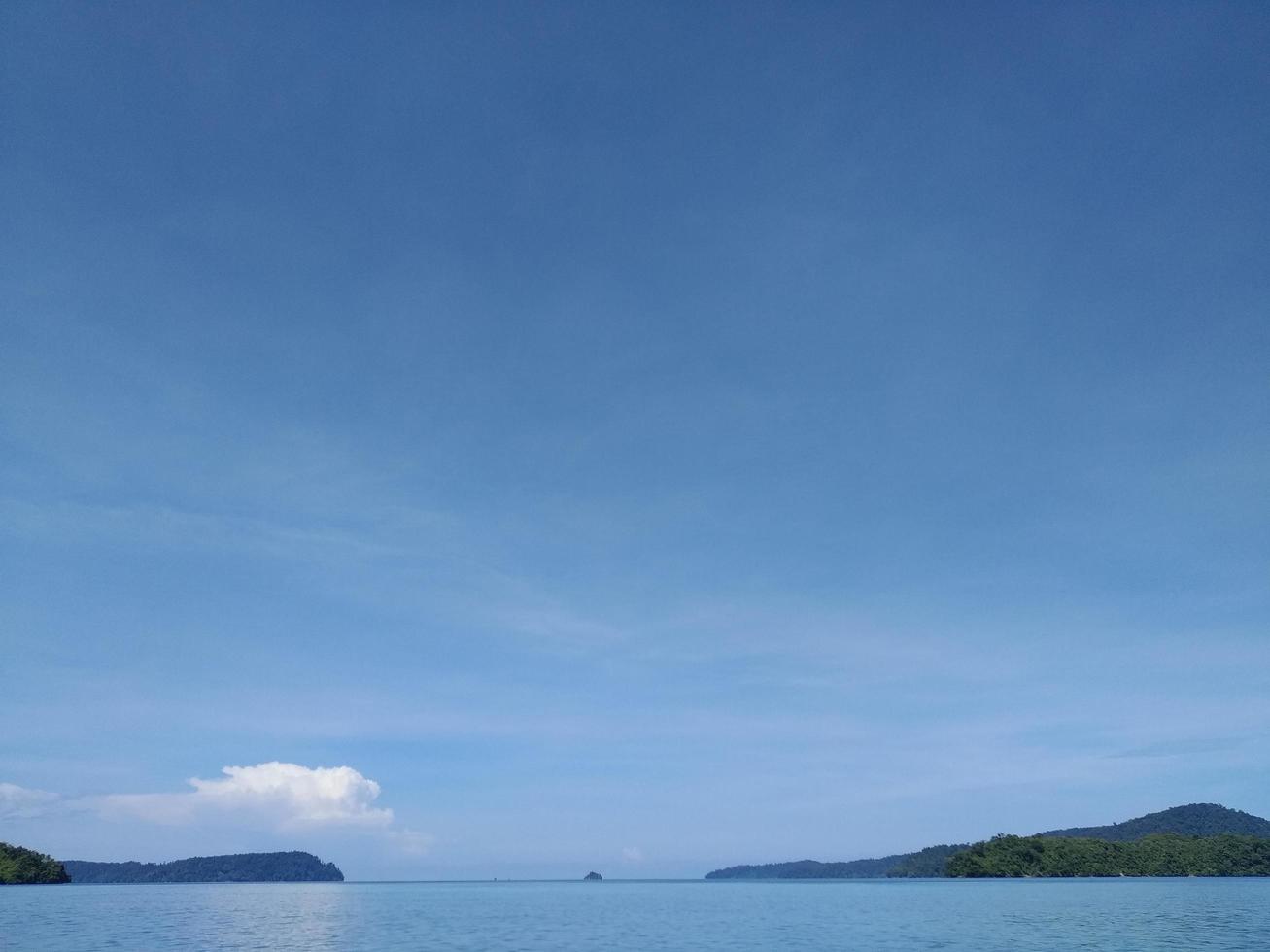Blue sea and blue sky on tropical island photo