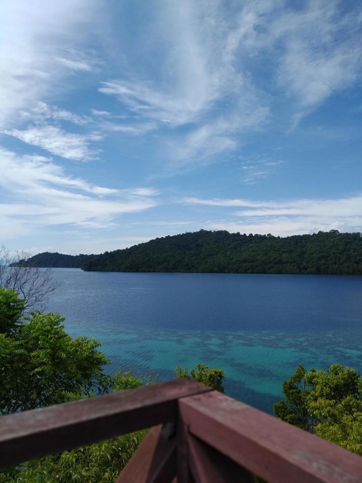 Beautiful view from above a bridge photo