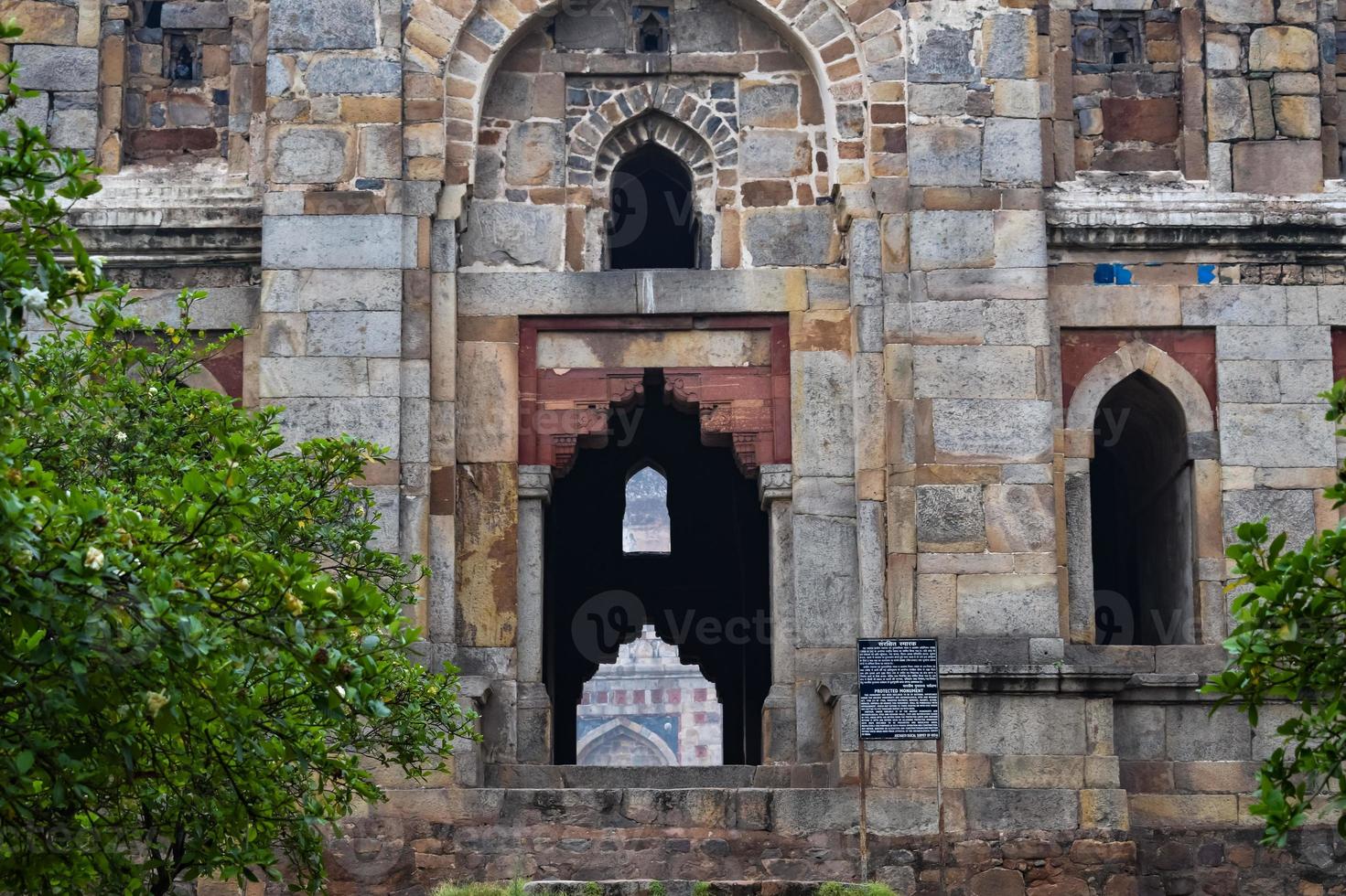 Mughal Architecture inside Lodhi Gardens, Delhi, India, Beautiful Architecture Inside the The Three-domed mosque in Lodhi Garden is said to be the Friday mosque for Friday prayer, Lodhi Garden Tomb photo