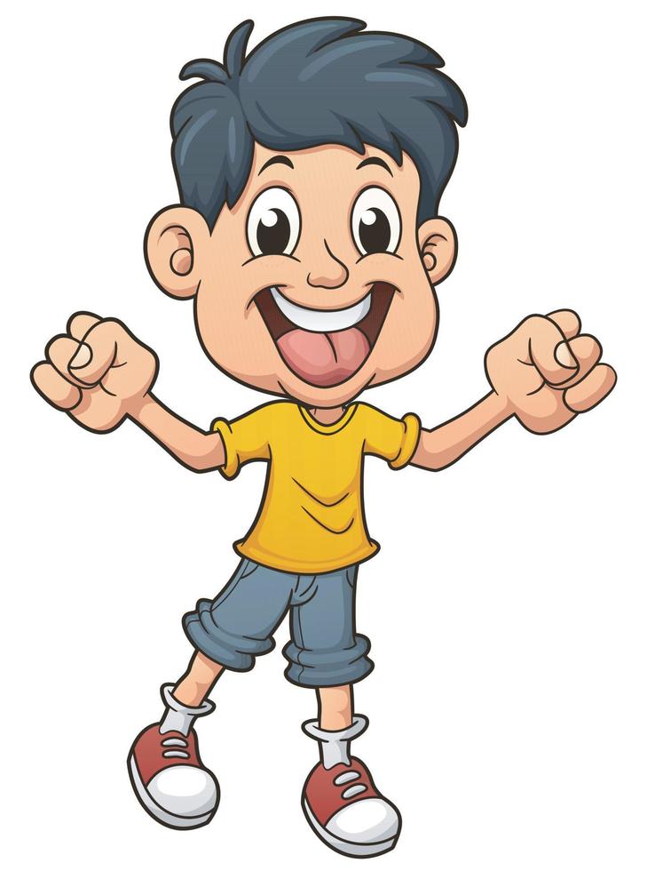 caricatura infantil alegre, personaje de imágenes prediseñadas, ilustración vectorial vector