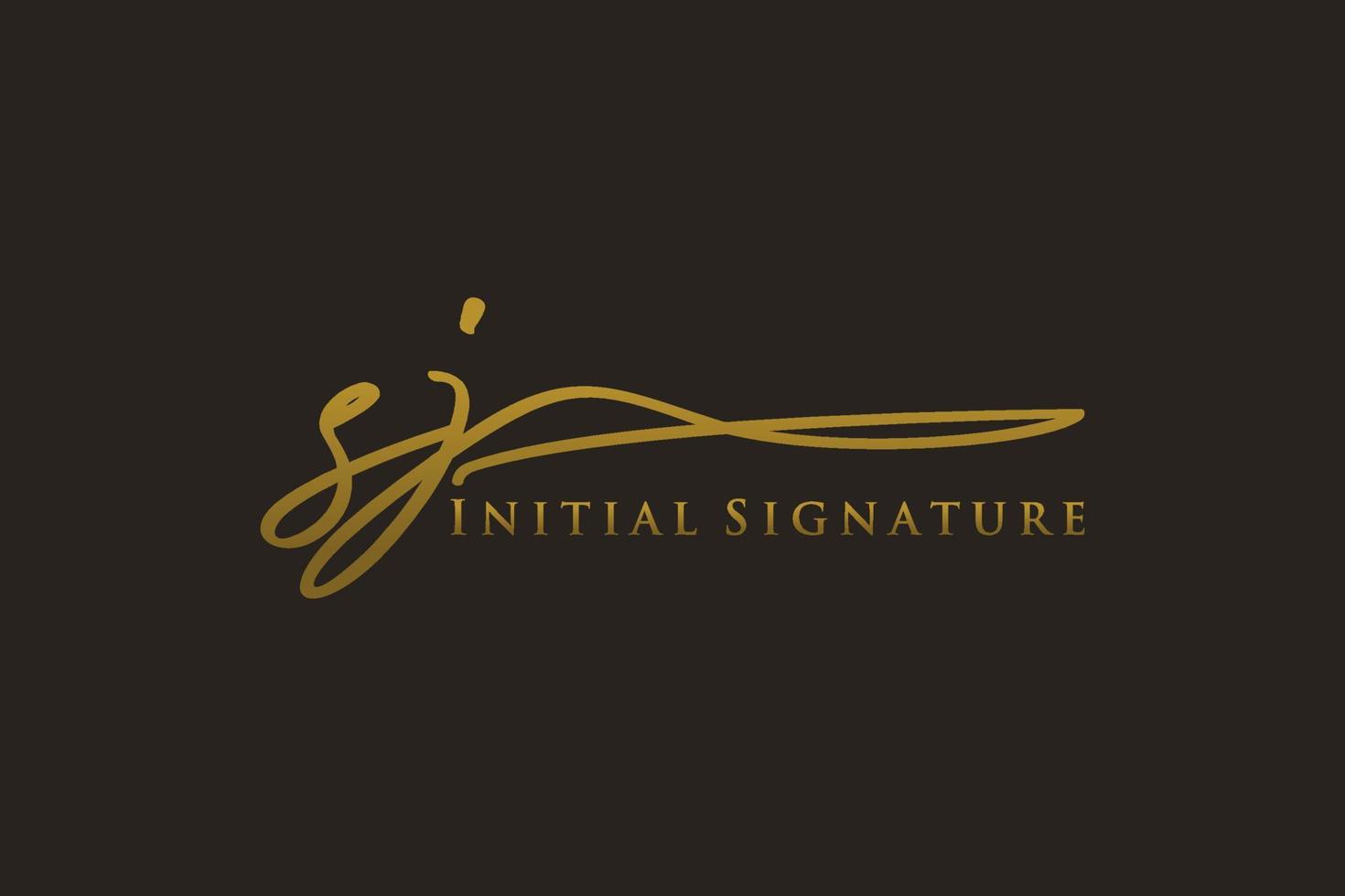 Initial SJ Letter Signature Logo Template elegant design logo. Hand drawn Calligraphy lettering Vector illustration.