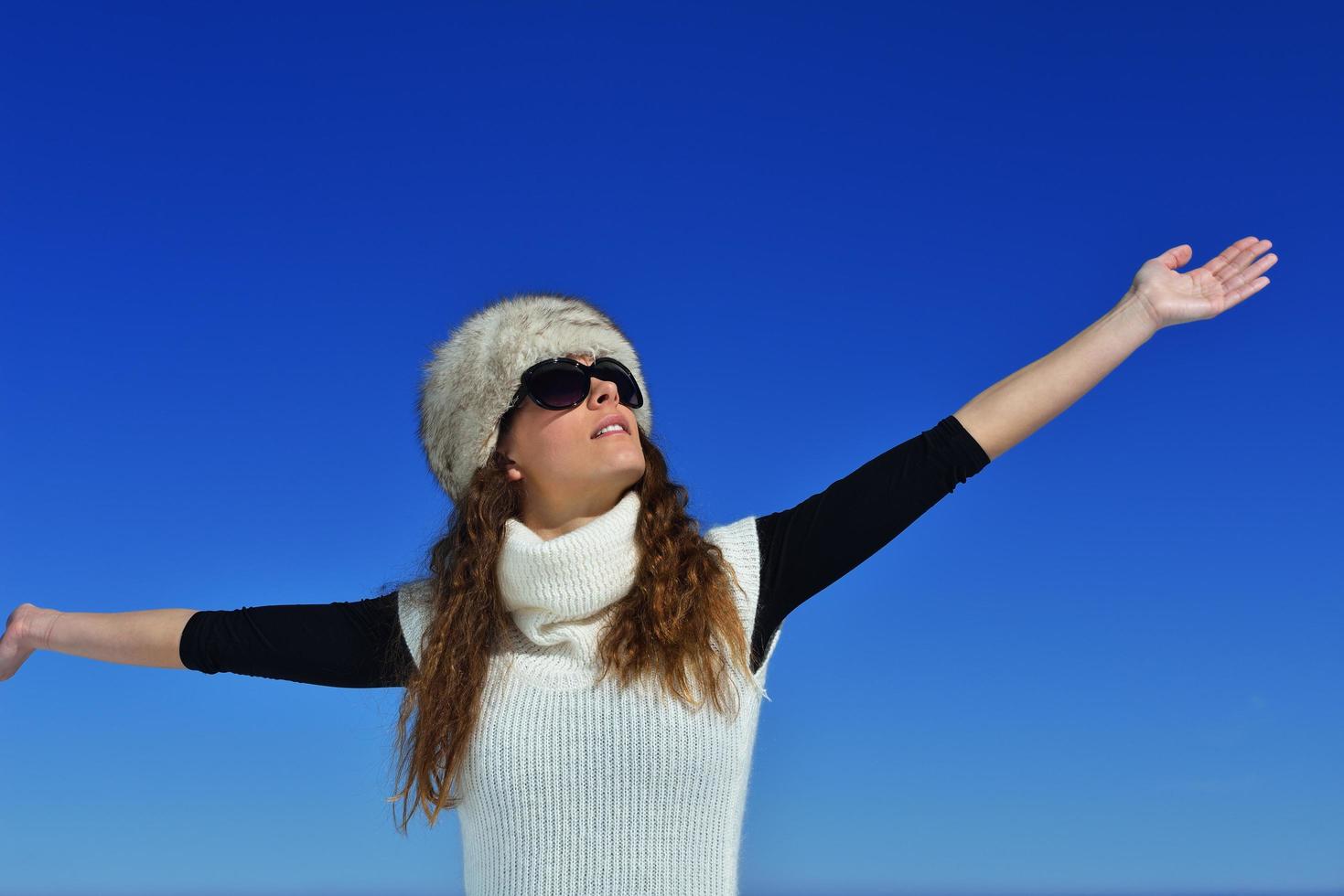 happy woman at winter photo