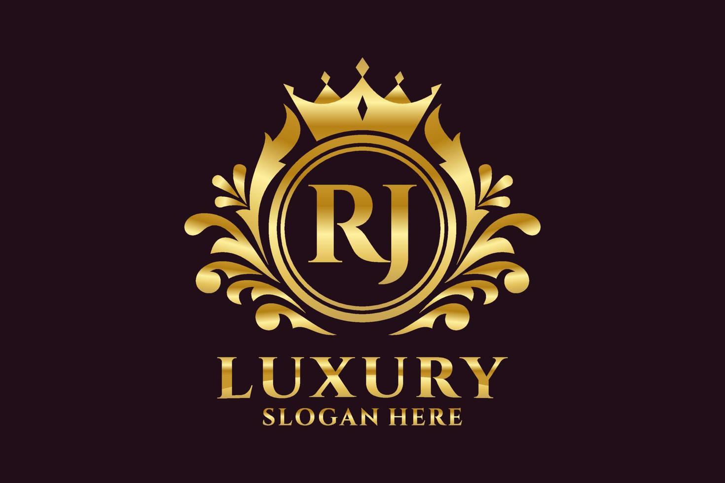 Initial RJ Letter Royal Luxury Logo template in vector art for luxurious branding projects and other vector illustration.