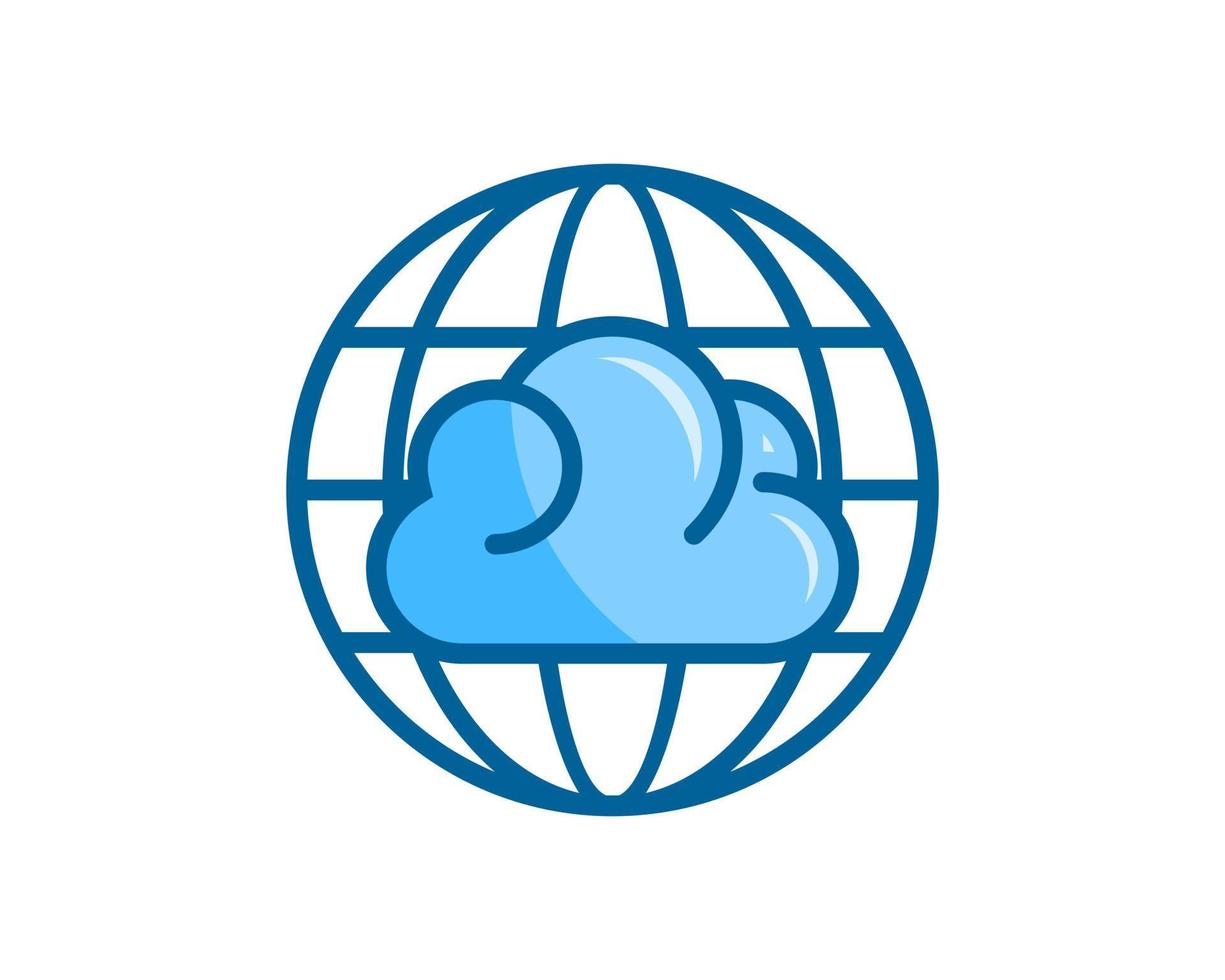 Abstract globe with cloud data inside vector