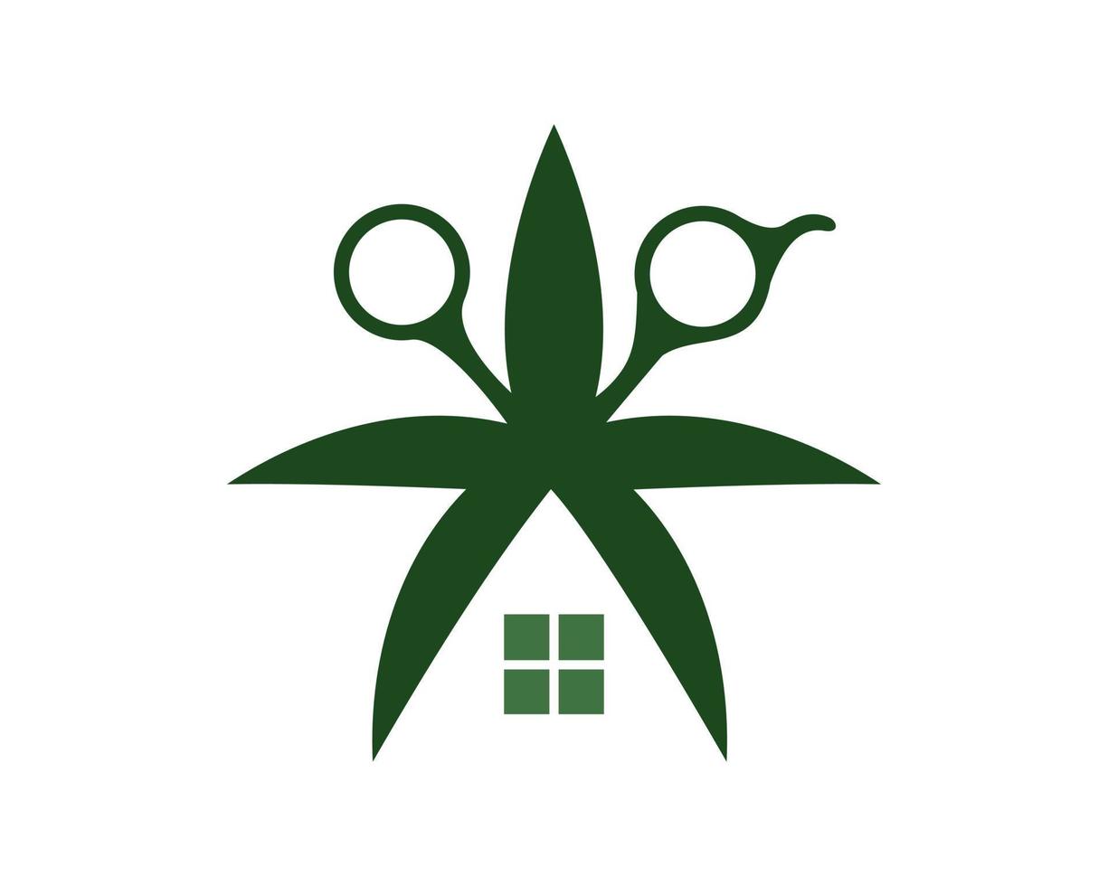 Scissor palm tree with window vector