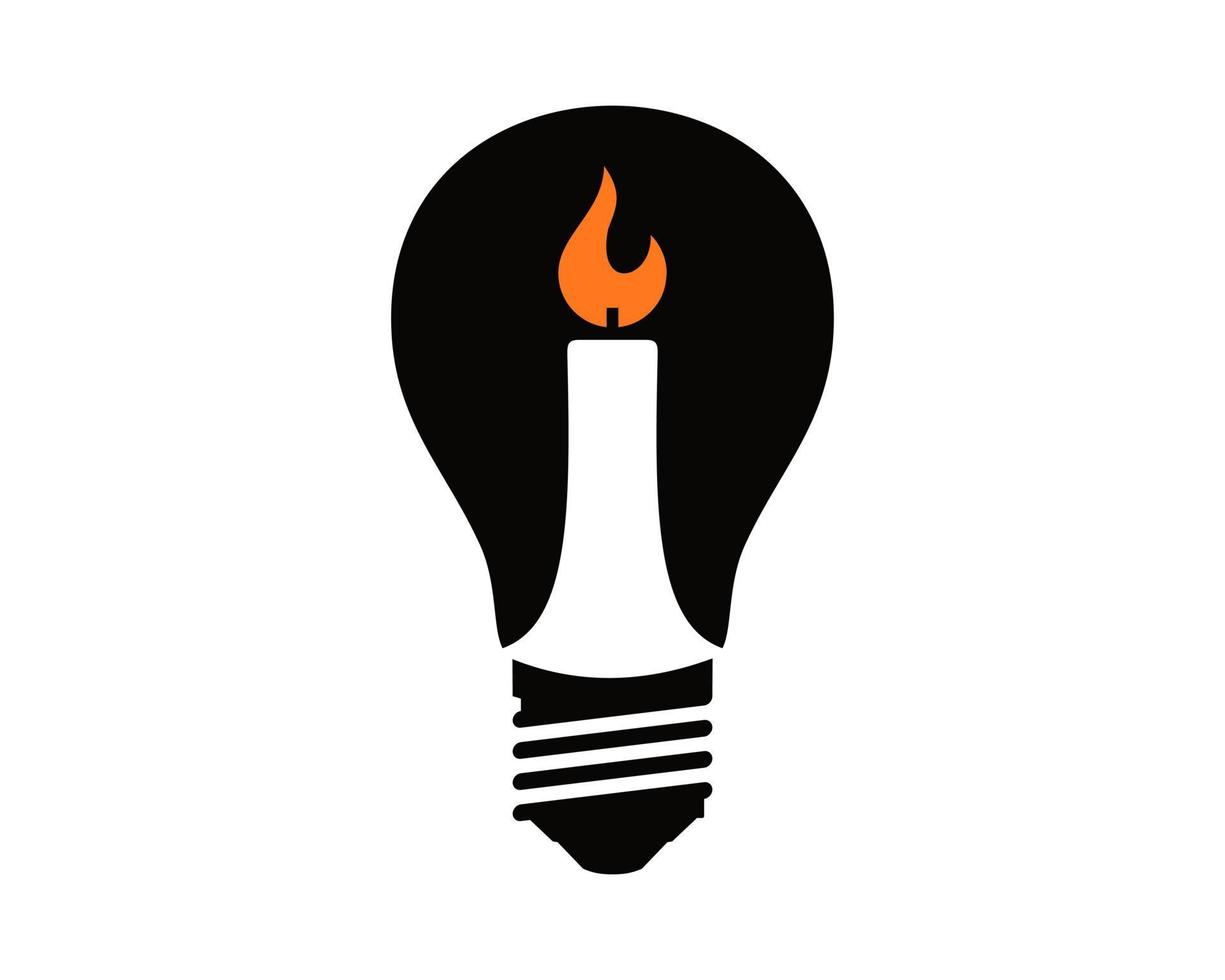 Bulb with candle fire inside vector