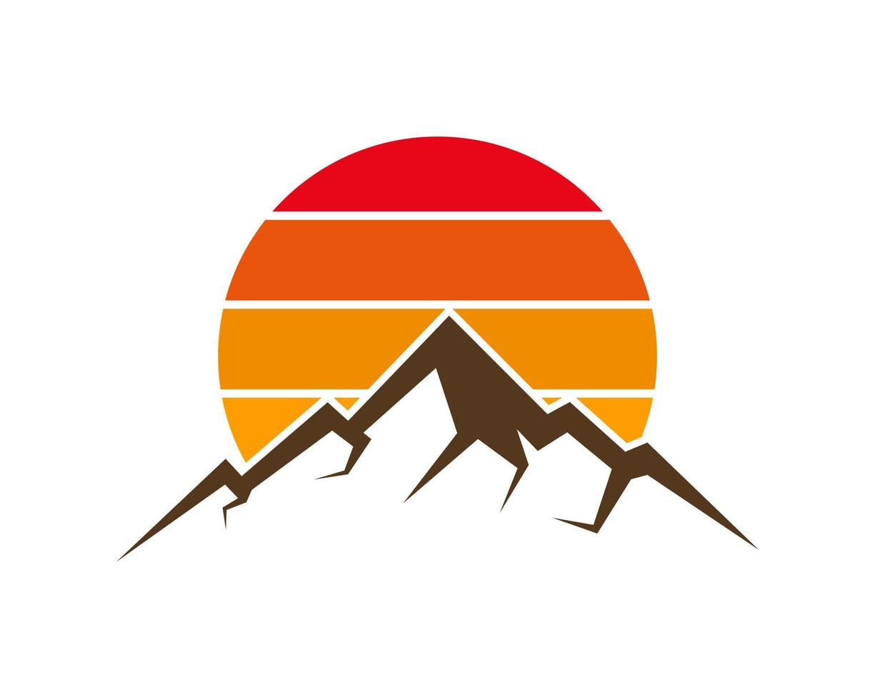 Mountain with beauty colorful sunset vector