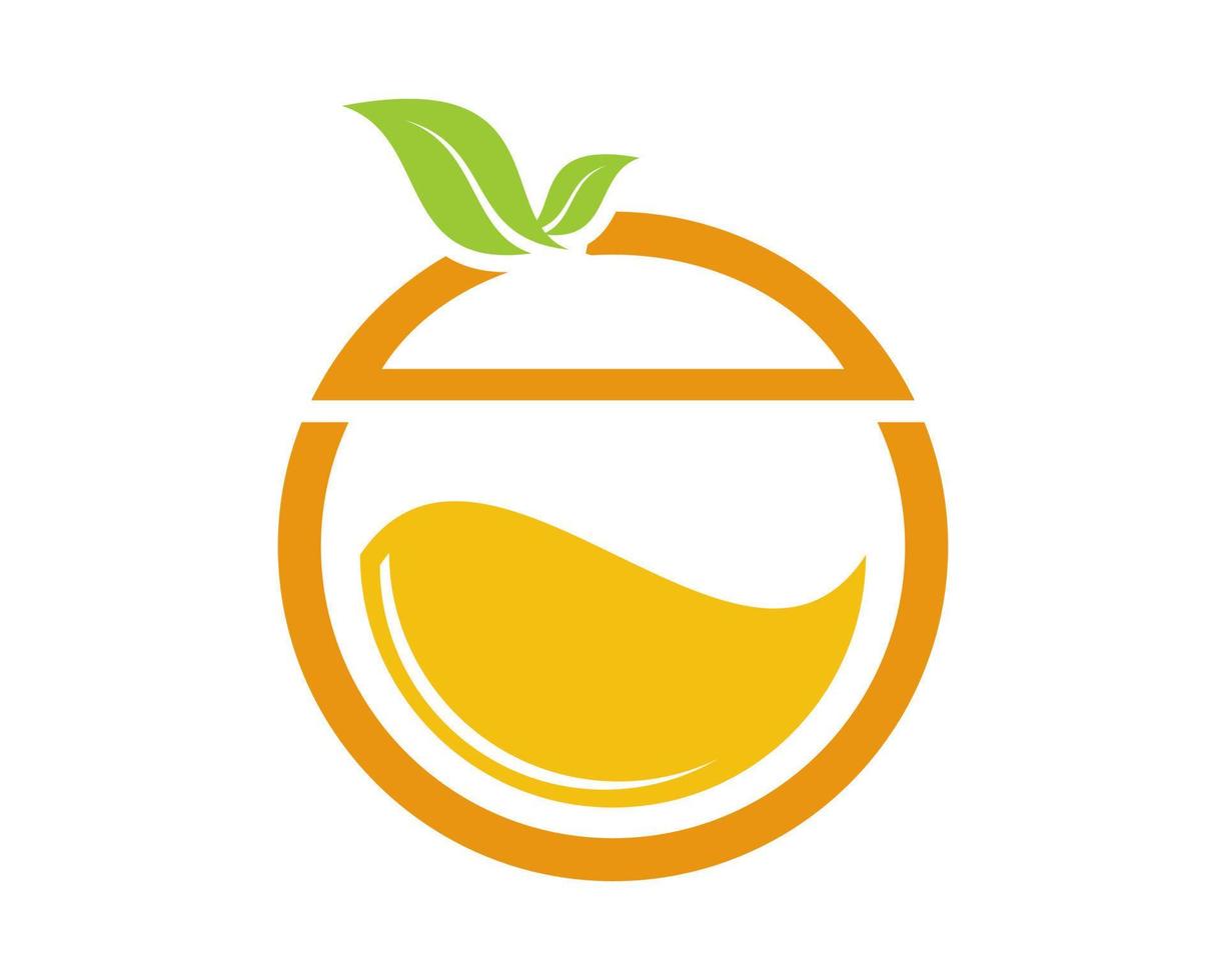 Circle with lemon juice inside vector