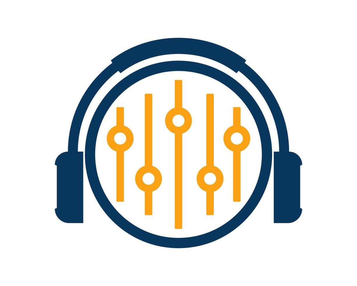 Headphone with sound control inside vector