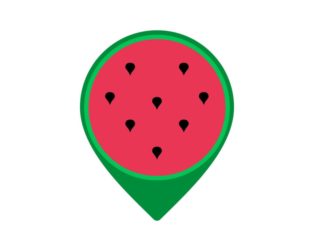 Location pin with watermelon inside vector