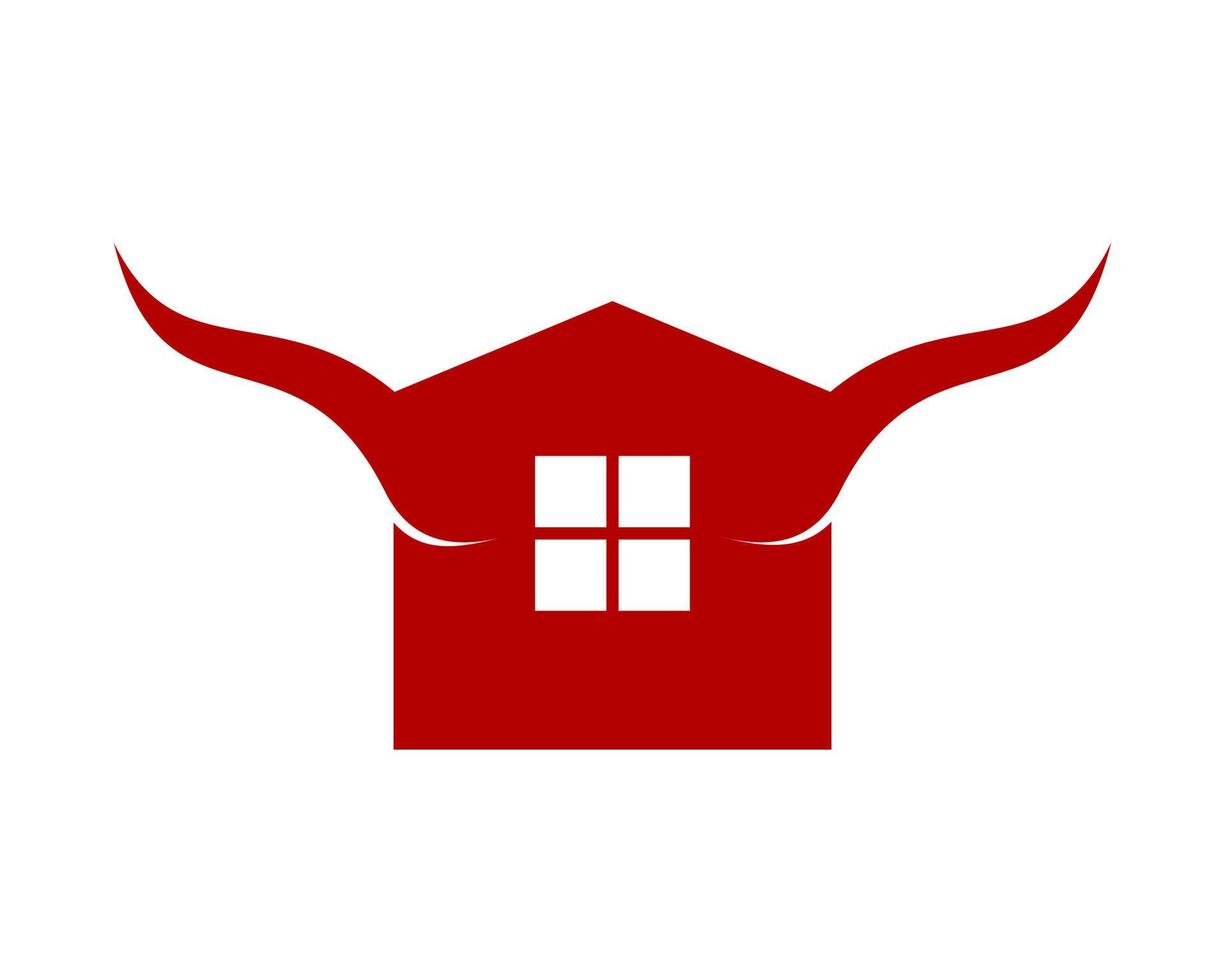 forma de casa con cuerno de toro vector